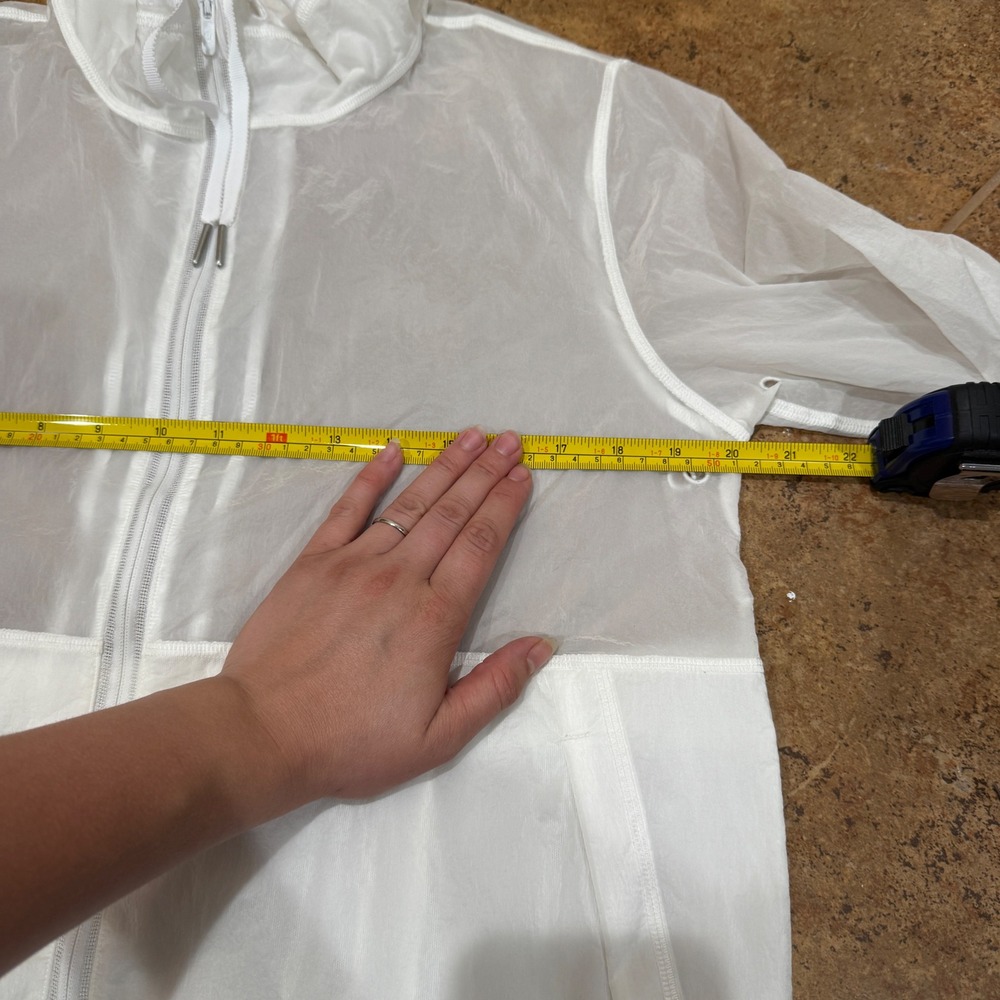 Lululemon Translu Anorak Rain Jacket White Translucent Full Zip Sz 4 Sheer Casua - Picture 6 of 16